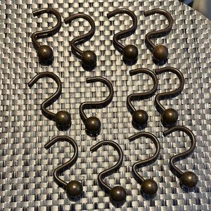 Elegant Bronze Shower Curtain Hooks